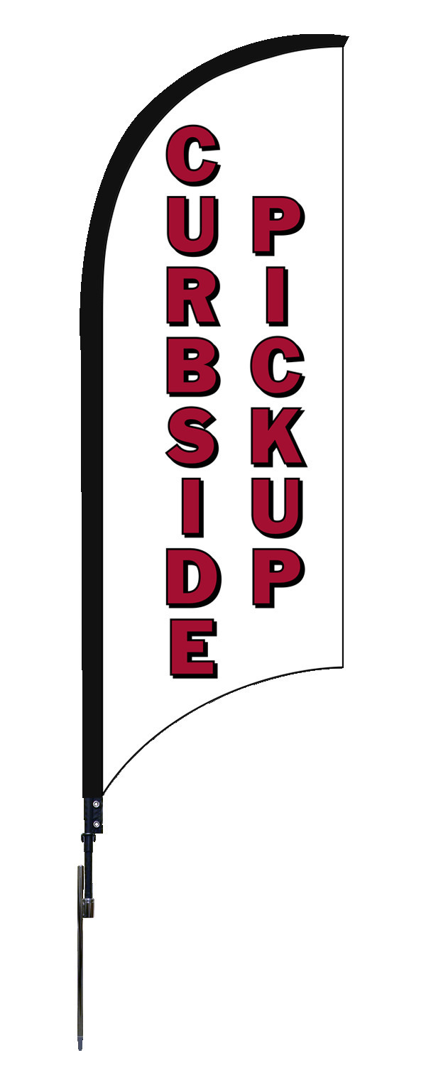 9FT Health & Safety Feather Flag Unit - Curbside Pickup